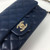 Chanel Classic Mini Rectangular 17B Navy Quilted Caviar with light gold hardware