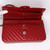 Chanel Classic Medium Double Flap 16S Red Chevron Caviar with silver hardware