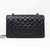 Chanel Classic Medium Double Flap Black Quilted Caviar with silver hardware-1653435303