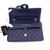 Chanel Classic Medium Double Flap 20C Navy Quilted Caviar with light gold hardware