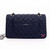 VAN CLEEF 
ARPELS Chanel Classic Medium Double Flap 20C Navy Quilted Caviar with light gold hardware 