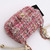 VAN CLEEF 
ARPELS Chanel Mini Flap Pearl Handle Tweed Pink with light gold hardware 