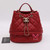 Chanel Drawstring Bucket 19B Red Quilted Caviar with shiny light gold hardware