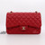 Classic Jumbo Double Flap 19B Red Quilted Caviar with light gold hardware