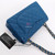 VAN CLEEF & ARPELS Classic Small Double Flap 21C Blue Quilted Caviar with light gold hardware 