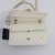 VAN CLEEF & ARPELS Chanel Classic Medium Double Flap 19C Ivory White Quilted Caviar with light gold hardware 
