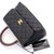Chanel Mini Coco Handle 17B Black Quilted Caviar with Real Burgundy Lizard Handle with brushed gold hardware