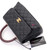 VAN CLEEF 
ARPELS Chanel Mini Coco Handle 17B Black Quilted Caviar with Real Burgundy Lizard Handle with brushed gold hardware 