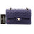 Classic Small Double Flap 21S Navy Quilted Caviar with light gold hardware
