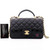 VAN CLEEF & ARPELS Chanel Mini Rectangular with top handle 21S Black Quilted Caviar with brushed gold hardware 