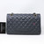 VAN CLEEF & ARPELS Chanel Classic Medium Double Flap 21B Dark Gray/Grey Quilted Caviar with light gold hardware 