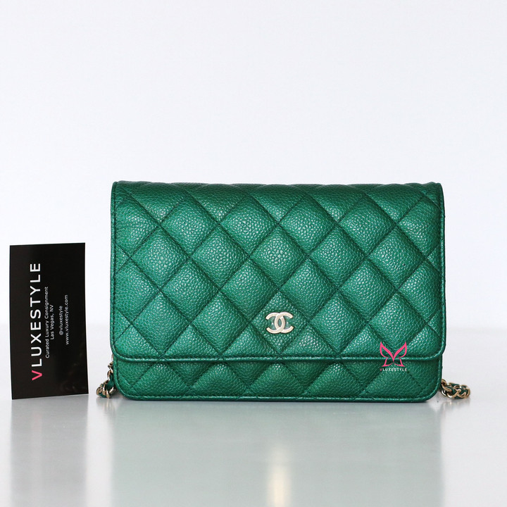 CHANEL Chanel Classic Wallet on Chain 18S Emerald Wallet on Chain 