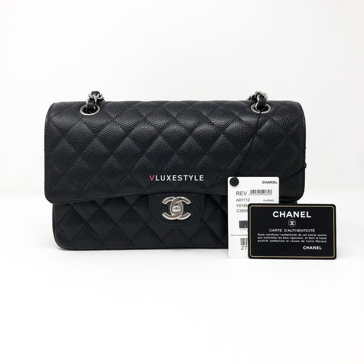 VAN CLEEF 
ARPELS Classic Black Medium Caviar with silver hardware-1653426918 