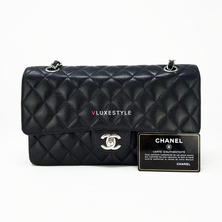 Final Payment: Chanel Classic  Black Quilted Caviar Medium Double Flap with silver hardware