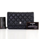 VAN CLEEF & ARPELS Chanel Classic Wallet on Chain Black Quilted Caviar with silver hardware 