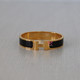 VAN CLEEF & ARPELS Hermes Clic Clac H Narrow Enamel Bracelet PM Black with gold plated hardware 