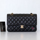 VAN CLEEF & ARPELS Chanel Classic Medium Double Flap Black Quilted Caviar with gold hardware-1653445513 