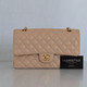 VAN CLEEF & ARPELS Chanel Classic Medium Double Flap Beige Quilted Caviar with gold hardware-1653446094 