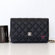 VAN CLEEF & ARPELS Chanel Wallet on Chain 22P Black Quilted Caviar with light gold hardware 