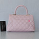 VAN CLEEF & ARPELS Chanel Mini/Small Coco Handle 22P Light Pink Quilted Caviar with light gold hardware 