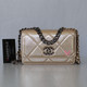 VAN CLEEF & ARPELS Chanel 19 Wallet on Chain 22C Gold Metallic Lambskin with multi-tone hardware 