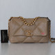 VAN CLEEF & ARPELS Chanel Small/Medium 19 Flap 21S Dark Beige Lambskin with multi-tone hardware 