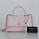 CHANEL Chanel  Mini/Small Coco Handle 22P Light Pink Quilted Caviar with light gold hardware 