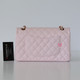 CHANEL Chanel Classic Medium Double Flap 22P Light Pink Quilted Caviar with light gold hardware 