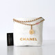 CHANEL Chanel Mini 22 Hobo Bag 23S White Shiny Calfskin Gold Hardware 