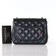CHANEL Chanel Classic Mini Square Flap Black Quilted Lambskin Light gold hardware 