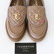 CHANEL Chanel CC Turnlock Loafers Beige Quilted Lambskin 37 