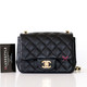 CHANEL Chanel Classic Mini Square Flap 18B Black Quilted Caviar Light Gold Hardware 