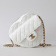 CHANEL Chanel Large Heart Bag 22S White Quilted Lambskin Light Gold Hardware 