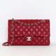CHANEL Chanel Classic  Medium Flap 17B Red Quilted Caviar Silver Hardware 
