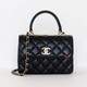 CHANEL Chanel 24C Mini Trendy CC Black Quilted Lambskin Light  Gold Hardware 