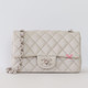 CHANEL Chanel Classic Mini Rectangular Flap 18B Ivory Quilted Caviar Silver Hardware 