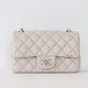 CHANEL Chanel Classic Mini Rectangular Flap 18B Ivory Quilted Caviar Silver Hardware 