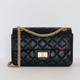 CHANEL Chanel Mini Reissue Flap 19K Black Quilted Calfskin Brushed Gold Hardware 