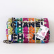 CHANEL Chanel Classic Medium Flap 21K Multicolor Rainbow Quilted Satin Light Gold Hardware 