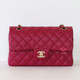 CHANEL Chanel Classic Small Flap  21A Dark Pink Quilted Caviar Light Gold Hardware 