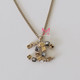 CHANEL CC Pendant 24C Resin Necklace Light Gold 
