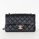 Mini Rectangular Flap 24S Black Quilted Lambskin Light Gold Hardware