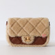 CHANEL Mini Flap 24K Shearling Brown Lambskin Brushed Gold Hardware 