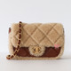 CHANEL Mini Flap 24K Shearling Brown Lambskin Brushed Gold Hardware 