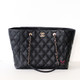 CHANEL Timeless Tote 23P Black Quilted Caviar Light Gold Hardware 