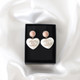 CHANEL Heart Drop CC Large Earrings  21B Crystal Pearl Pink Light Gold 