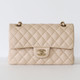 CHANEL Classic Small Flap 23P Ecru Quilted Caviar Light Gold Hardware 