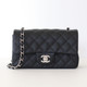 Classic Mini Rectangular Flap 18B Black Quilted Caviar Silver Hardware