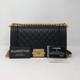 Le boy Old Medium Black Caviar with brushed gold hardware-1653426486