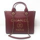 Chanel 18K Studded Burgundy Caviar Leather Deauville